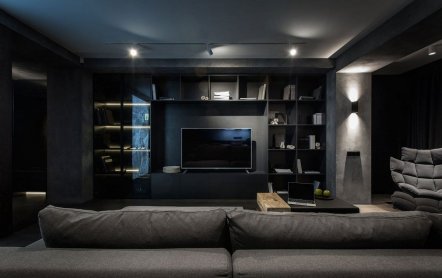Темный интерьер квартиры в Киеве от Yodezeen