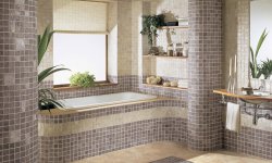 Отделка ванной комнаты мозаичной плитки
