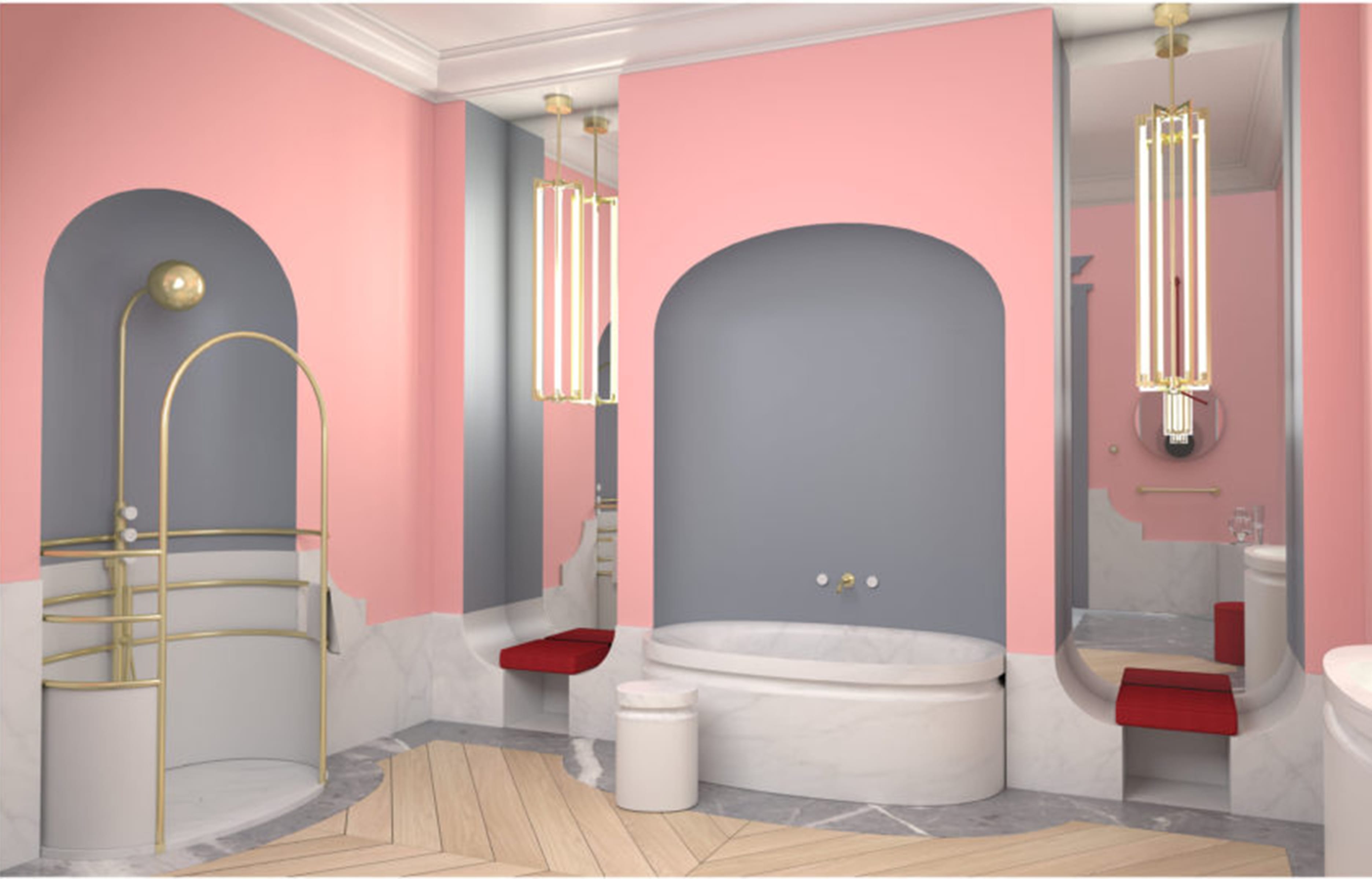 Ванная комната в стиле французского будуара