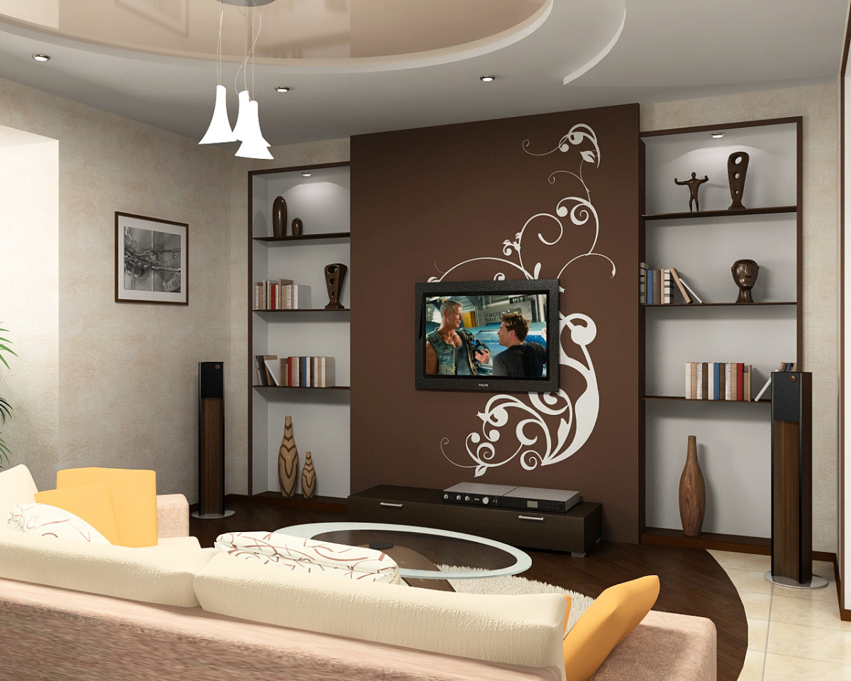 Как лучше расположить телевизор в интерьере гостиной