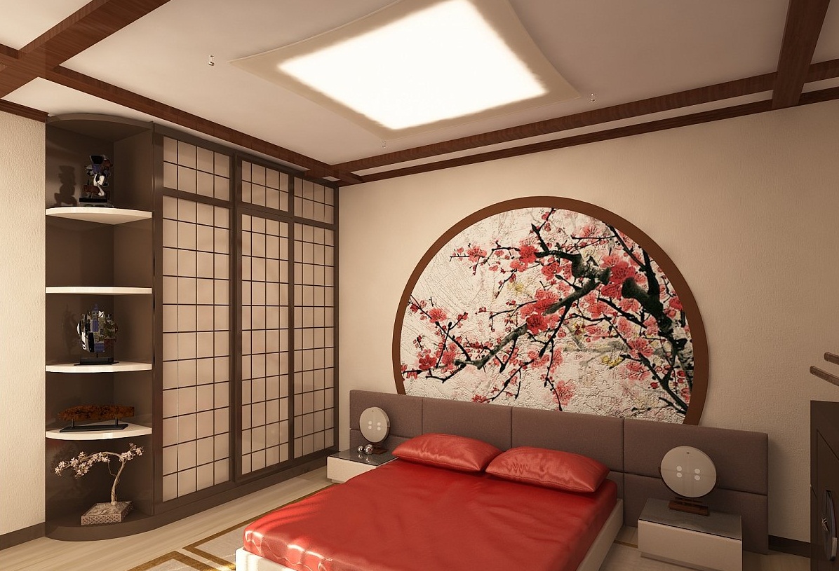 Как оформить спальню в японском стиле_1