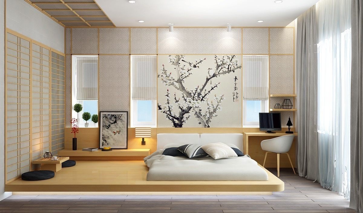 Как оформить спальню в японском стиле_5