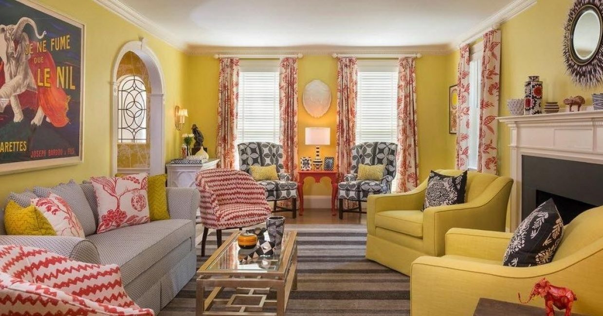 Стоит ли выбирать желтый цвет для отделки гостиной
